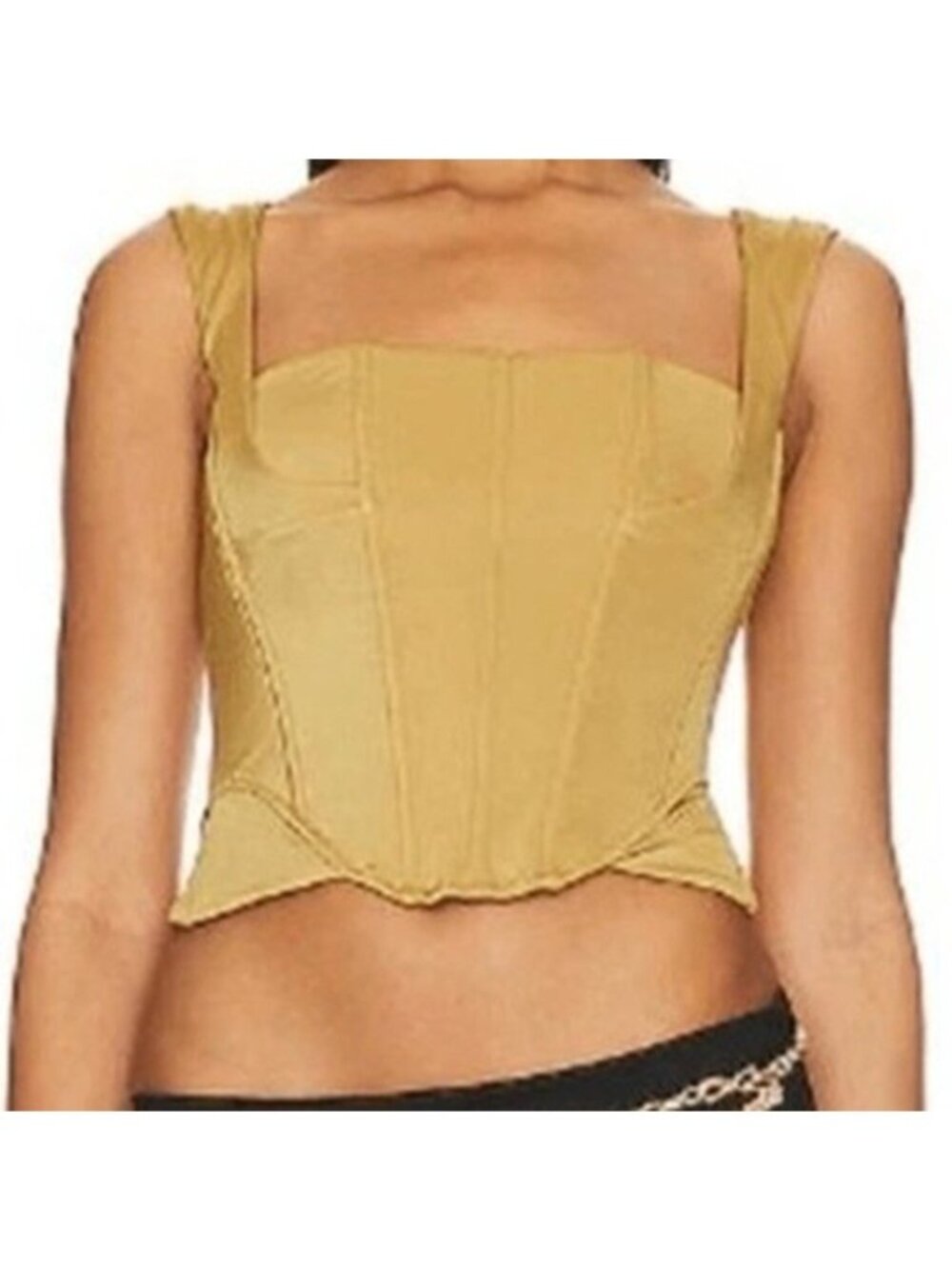 We Are HAH Knock Out Top in Shroom 'Gold' Corset Style Size Large #2135